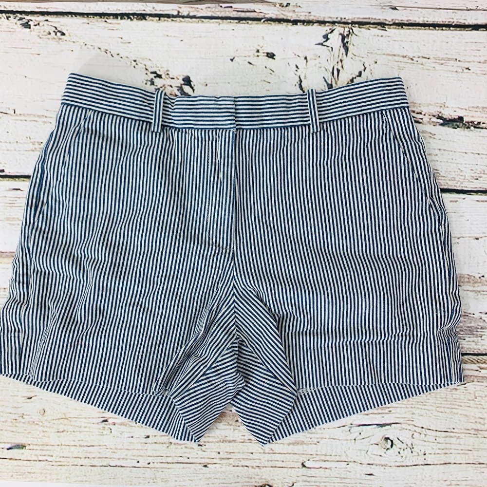 Gap Women's Shorts Blue White Denim Stripe 4